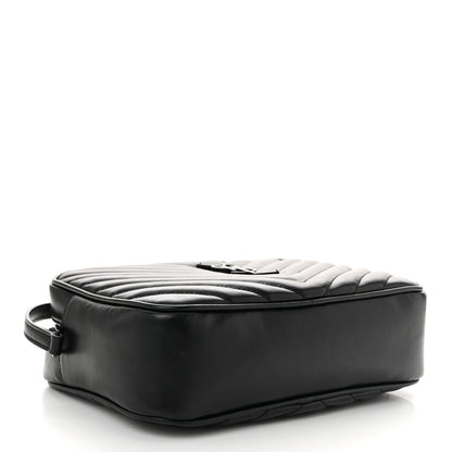 Saint Laurent Calfskin Matelasse Monogram Monochrome Lou Camera Bag Black 4 of 10