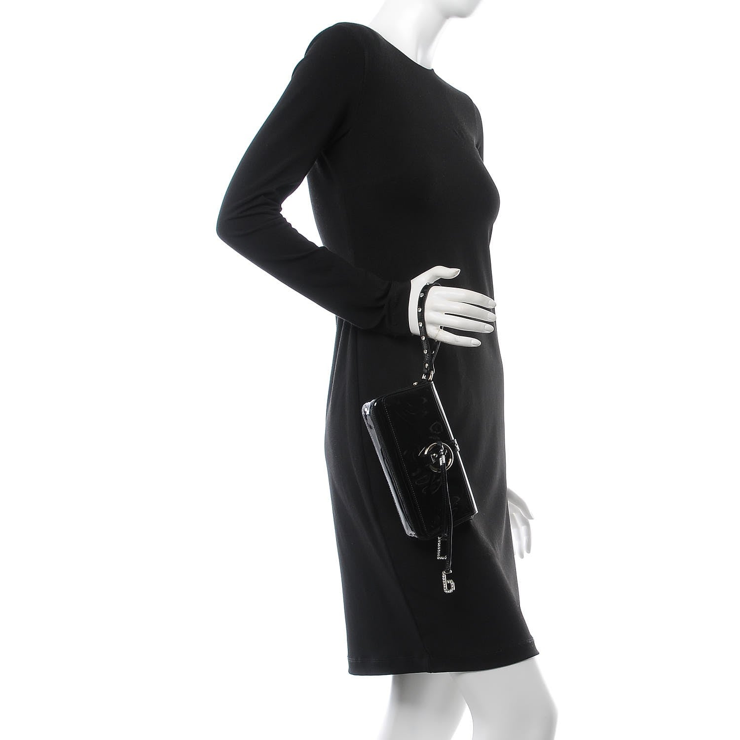Dolce & Gabbana Patent Crystal Clutch Black 2 of 6