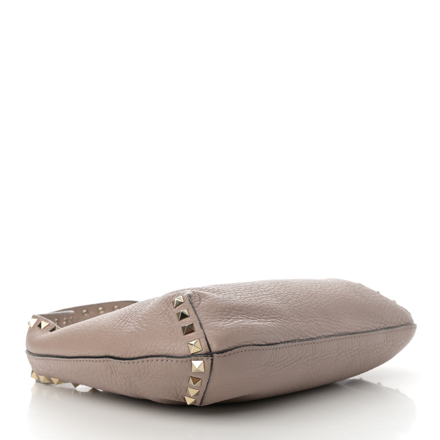 Valentino Garavani Pebbled Calfskin Small Rockstud Flip Lock Hobo Poudre 4 of 18