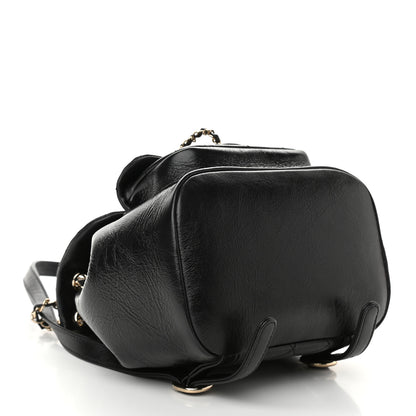 Chanel Glazed Aged Calfskin Quilted Small Duma Drawstring Backpack Black 4 of 9