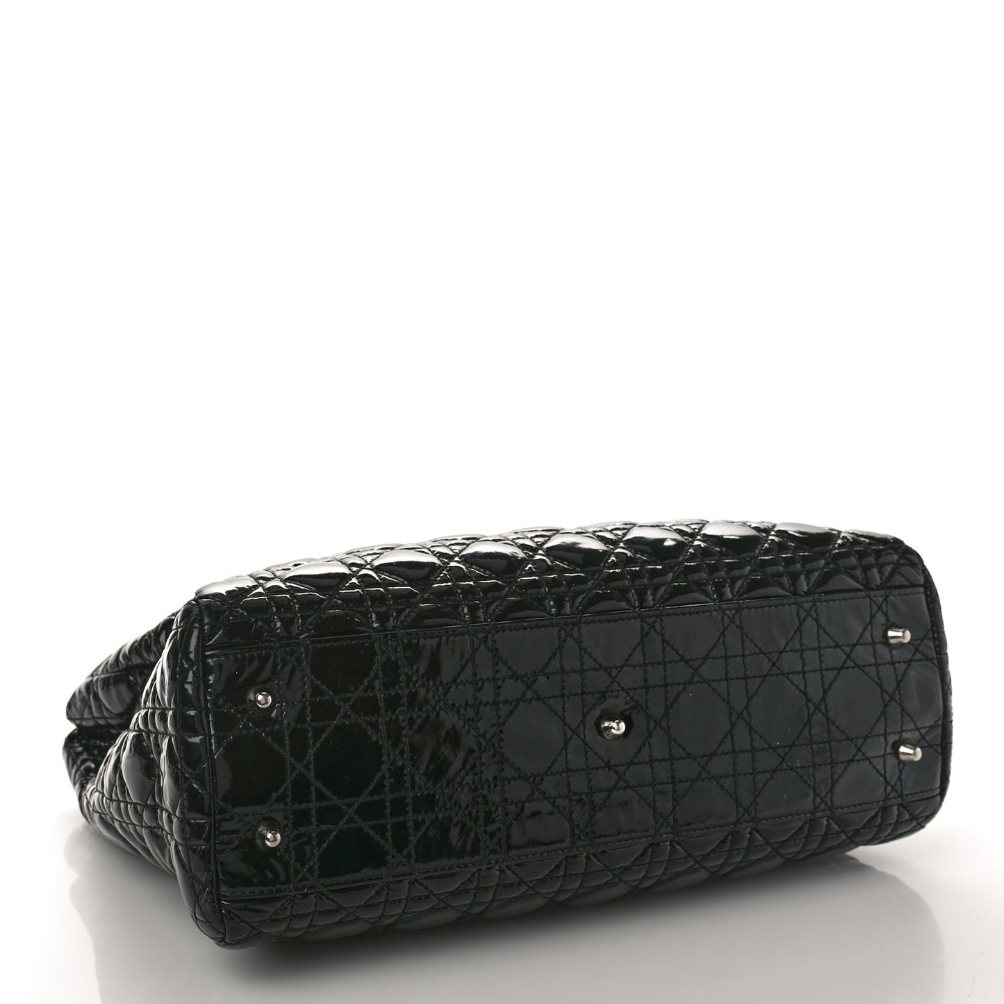 Patent Cannage Dior Soft Shopping Tote Black