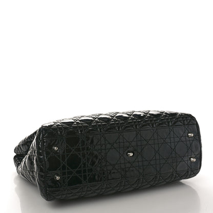 Christian Dior Patent Cannage Dior Soft Shopping Tote Black 4 of 13