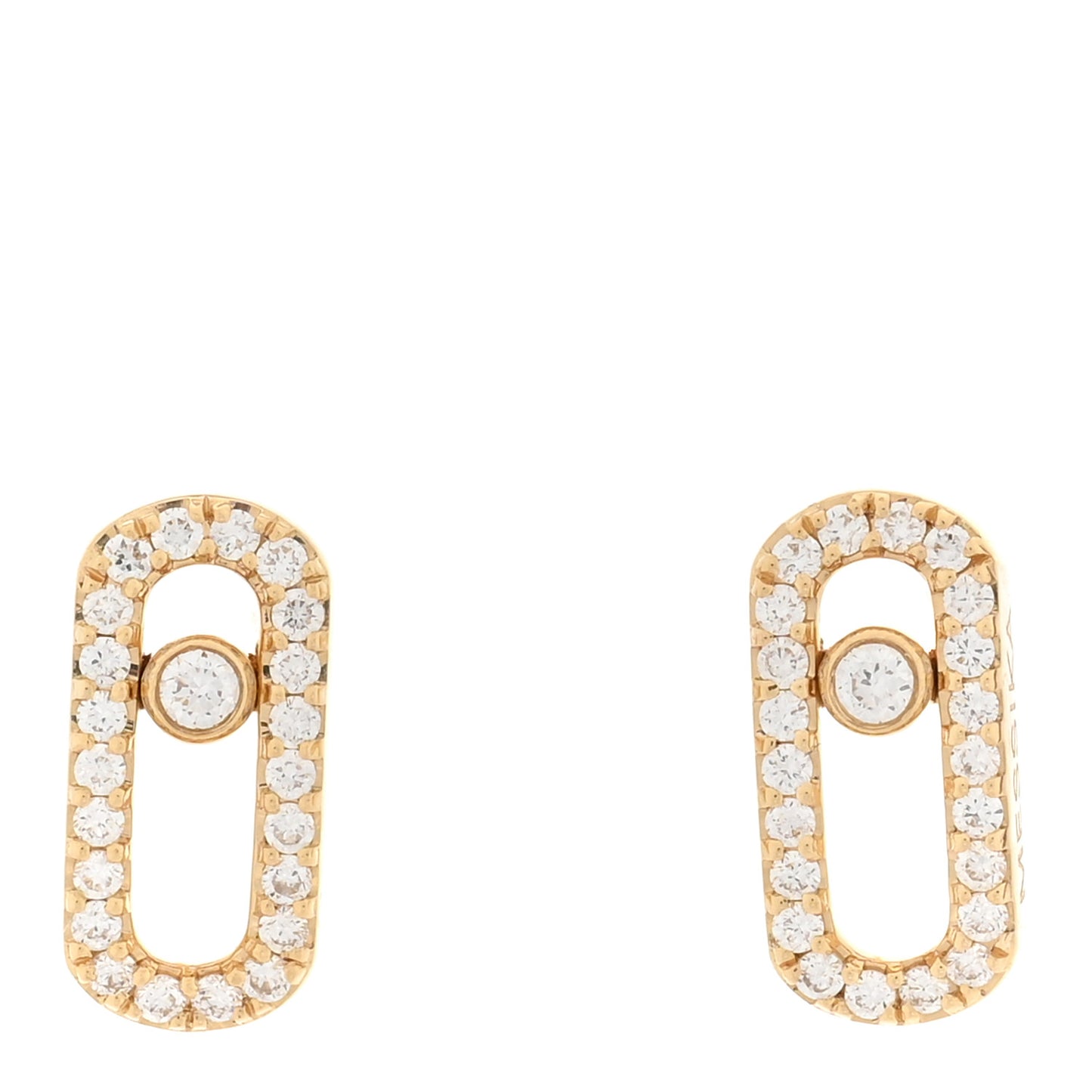 18K Yellow Gold Diamond Move Uno Earrings
