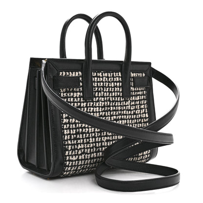 Saint Laurent Tweed Houndstooth Nano Sac De Jour Black 2 of 14