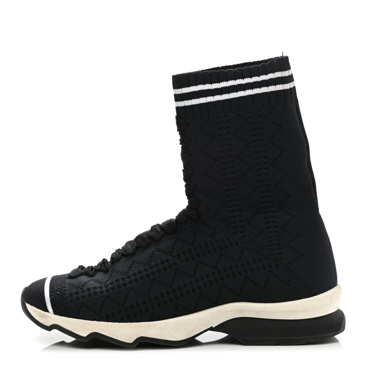 Stretch Knit Womens Sock Sneakers 35 Black