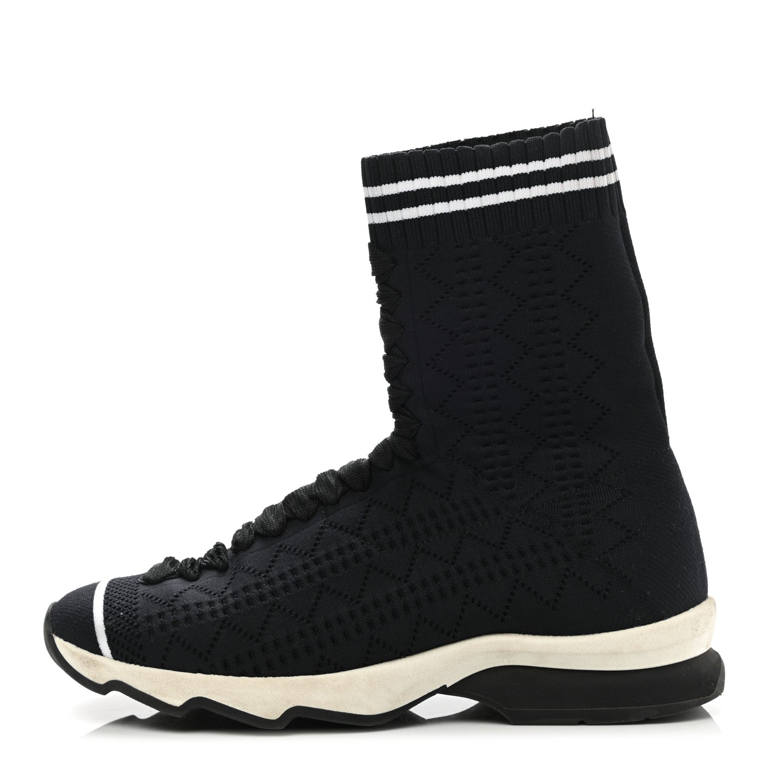 Fendi Stretch Knit Womens Sock Sneakers 35 Black 1 of 13