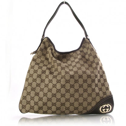 Gucci Monogram New Britt Medium Hobo Ebony 1 of 10
