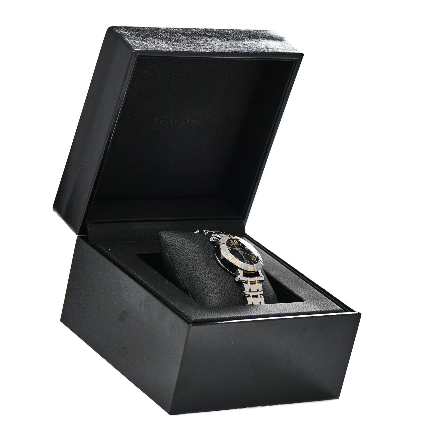 Tiffany Stainless Steel 18K Yellow Gold 30mm Atlas Automatic Watch Black 5 of 5