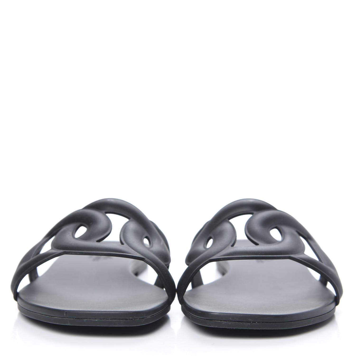 Hermes Rubber Aloha Sandals 40 Black 2 of 8
