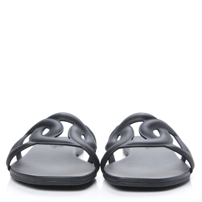 Hermes Rubber Aloha Sandals 40 Black 2 of 8