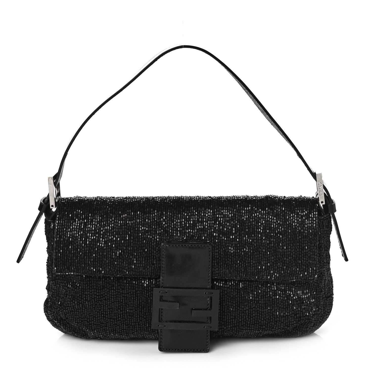 Fendi Beaded Baguette Black 1 of 11