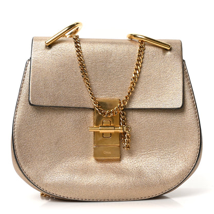 Chloe Metallic Grained Goatskin Nano Drew Shoulder Bag  Abstract Gold 1 of 9