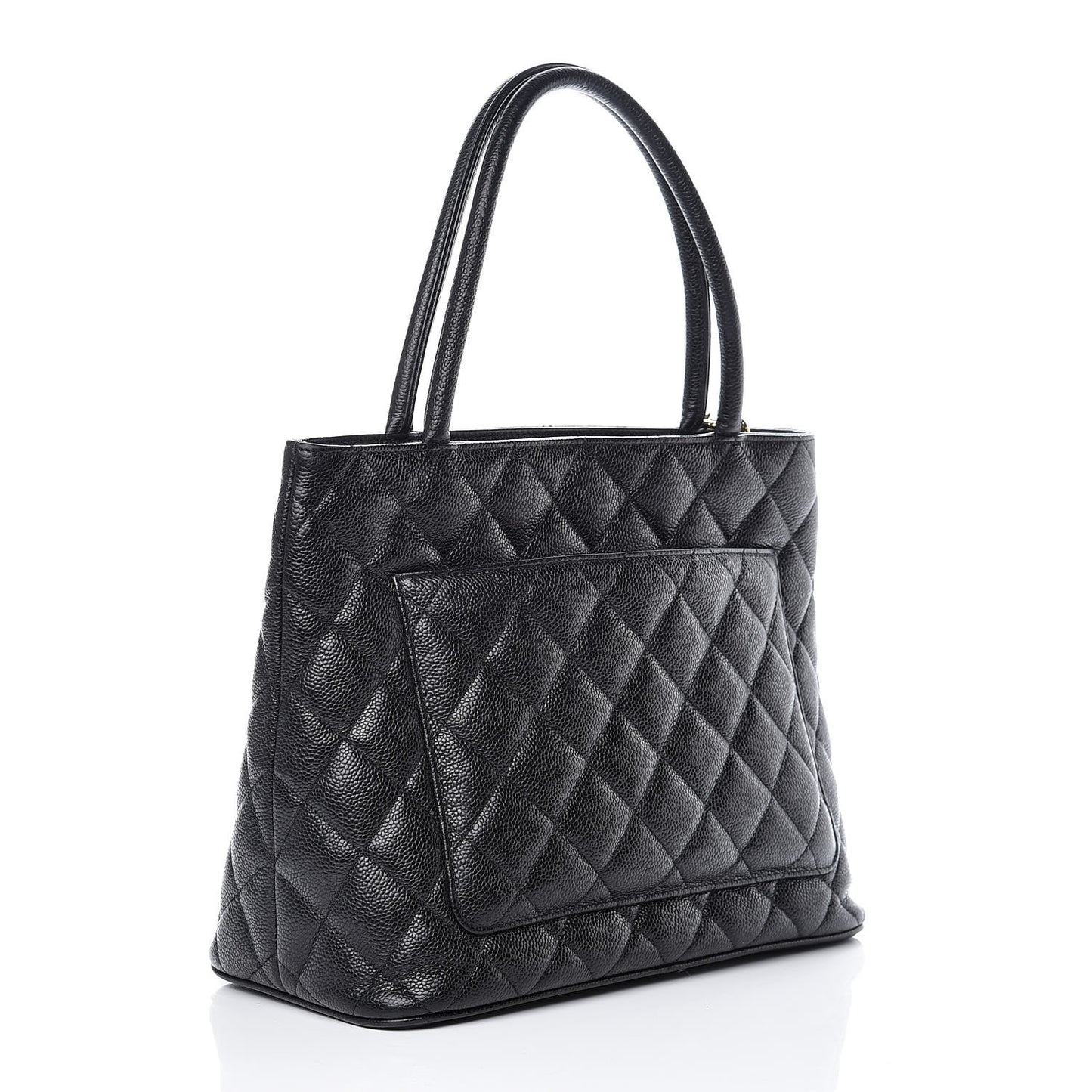 Caviar Quilted Medallion Tote Black