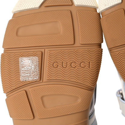 Gucci Mesh Fabric Mens Tinsel Sport Sandals 10 White Silver 6 of 14