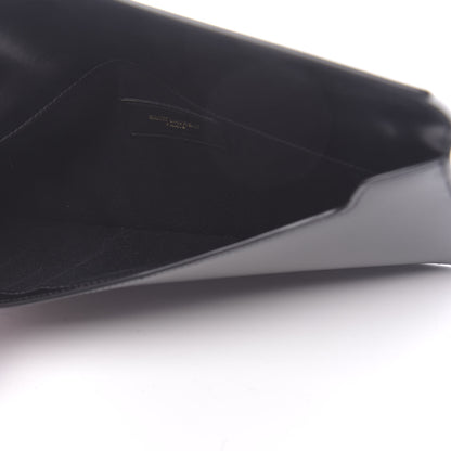 Saint Laurent Smooth Shiny Calfskin Monogram Uptown Pouch Black 5 of 7