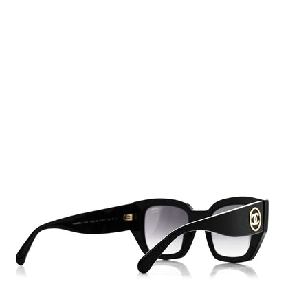 Chanel Acetate Polarized Square Sunglasses 5506 Black 4 of 8