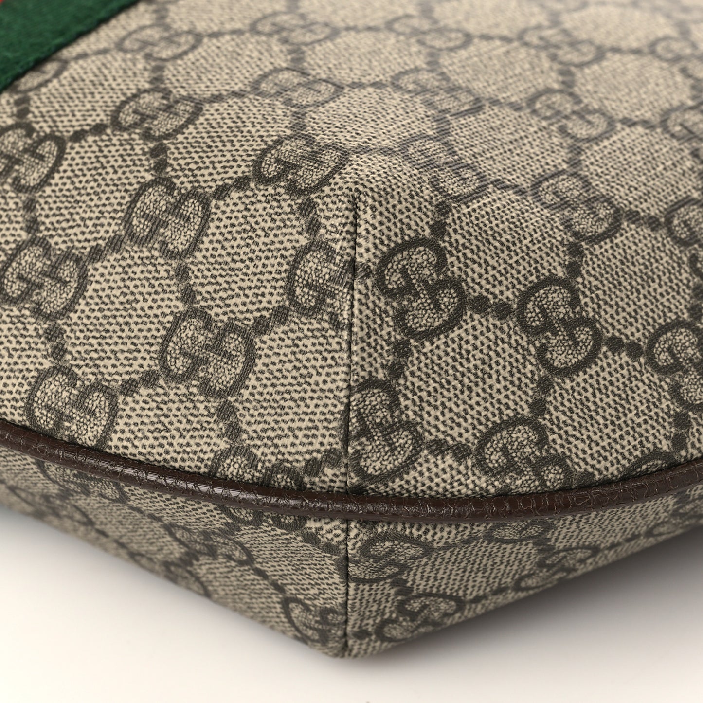 GG Supreme Monogram Web Small Ophidia Half Moon Hobo Brown