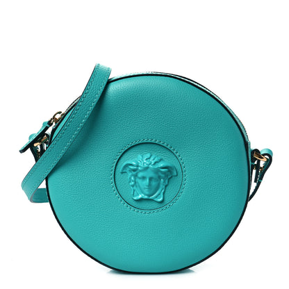 Versace Calfskin La Medusa Round Camera Bag Turquoise 1 of 8