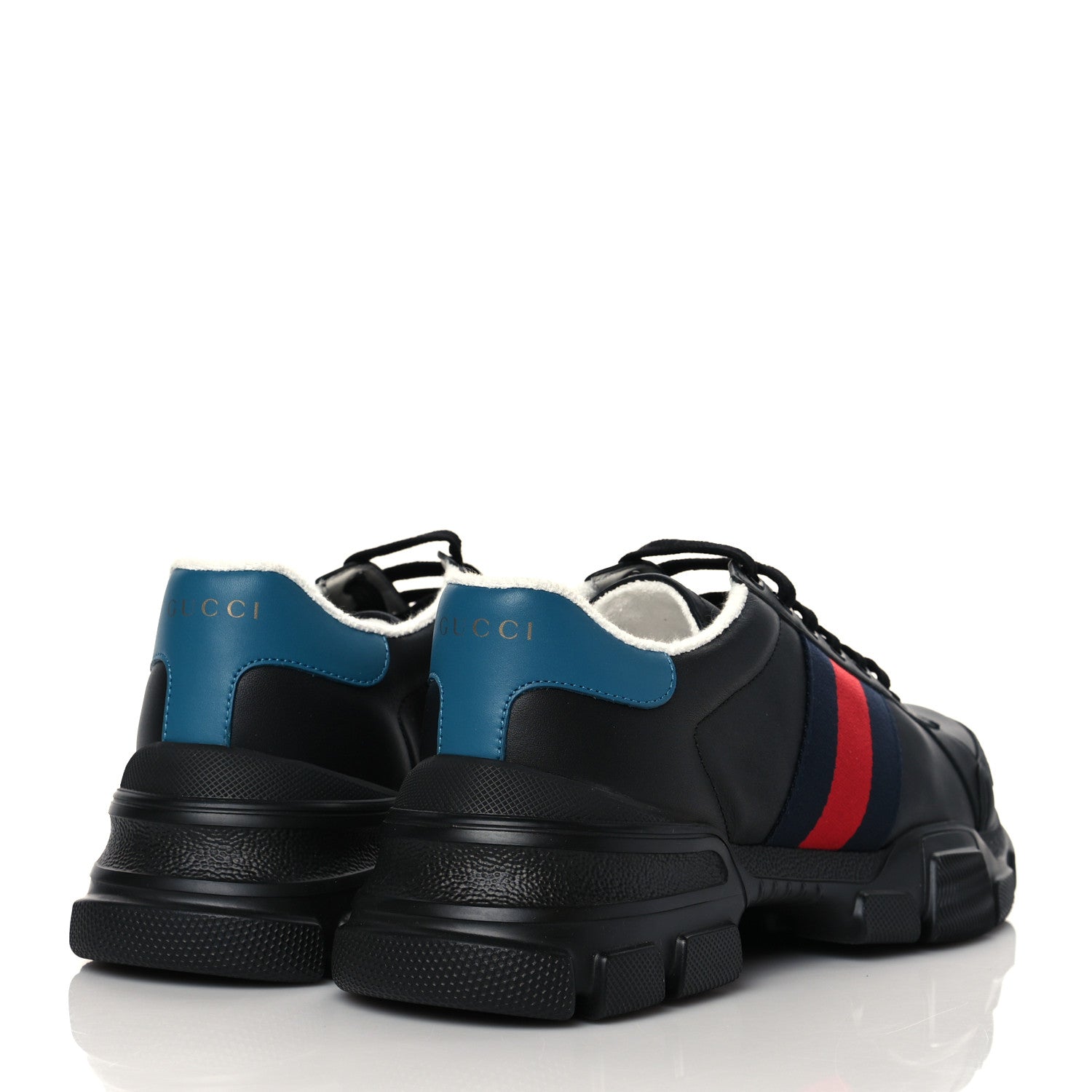 Gucci Calfskin Web Mens Nathan Sneakers 7 Black 4 of 8