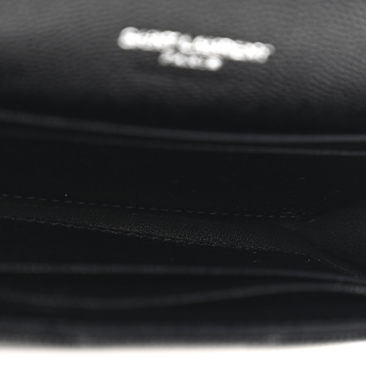 Grain De Poudre Matelasse Chevron Small Monogram Envelope Wallet Black