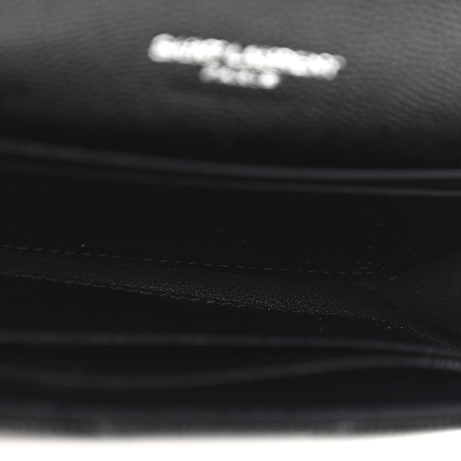 Saint Laurent Grain De Poudre Matelasse Chevron Small Monogram Envelope Wallet Black 5 of 9