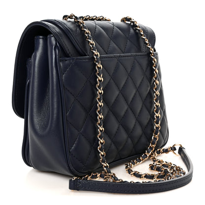 Chanel Lambskin Quilted Small Lovely Day Flap Dark Blue 3 of 11