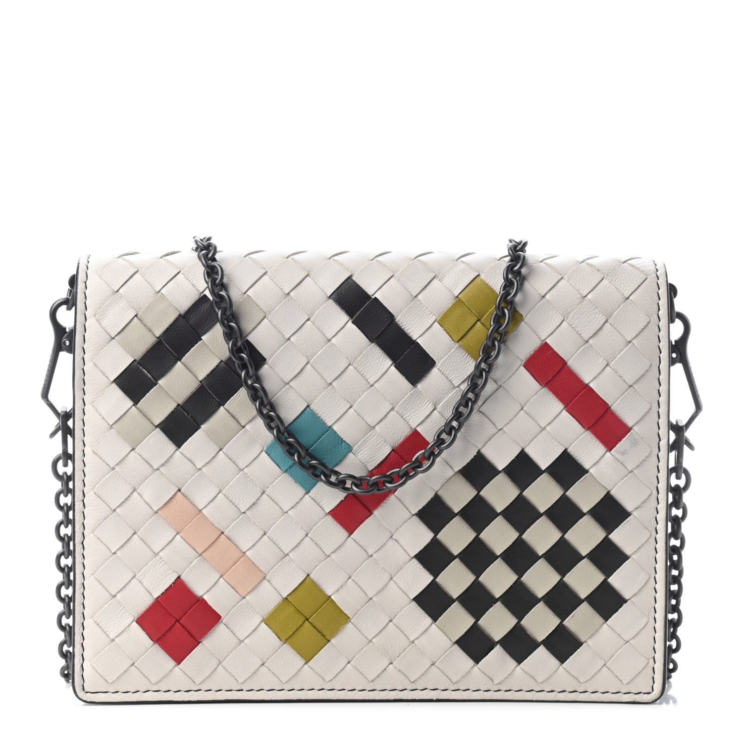 Bottega Veneta Nappa Intrecciato Chain Wallet Mist Abstract 1 of 9