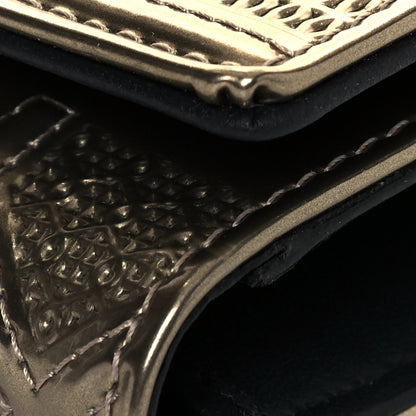 Christian Dior Metallic Patent Micro-Cannage Diorama Elancee Wallet Gold 10 of 11