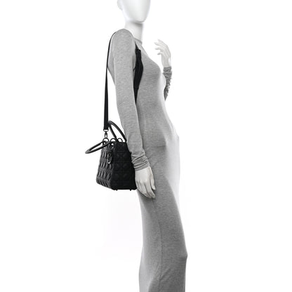 Christian Dior Ultra Matte Calfskin Cannage Medium Lady Dior Black 2 of 10