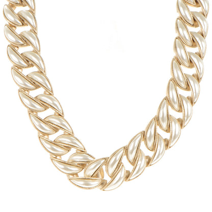 Chanel Pearl CC Chain Link Choker Necklace Gold 1 of 5