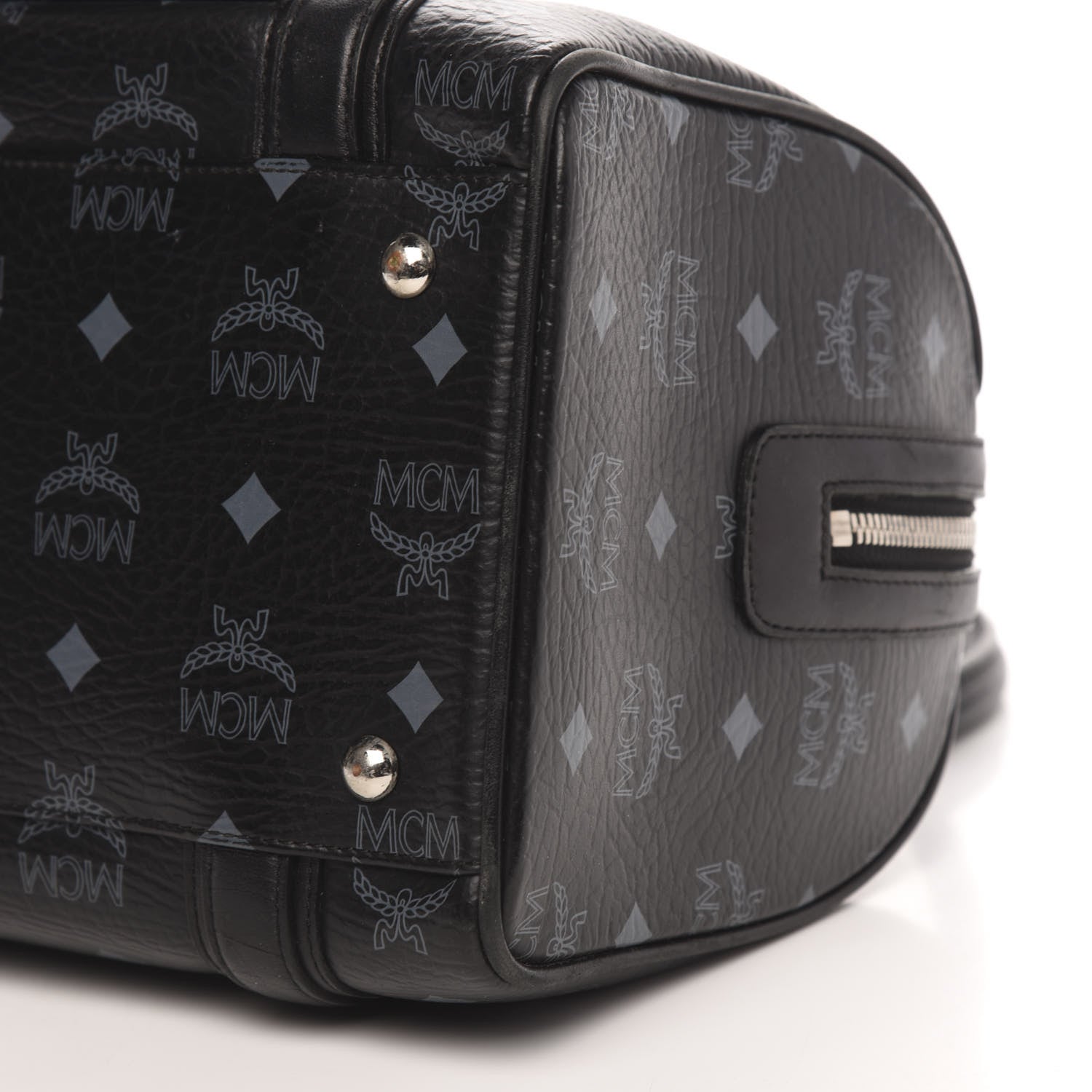 MCM Visetos Small Boston Bag Black 8 of 10