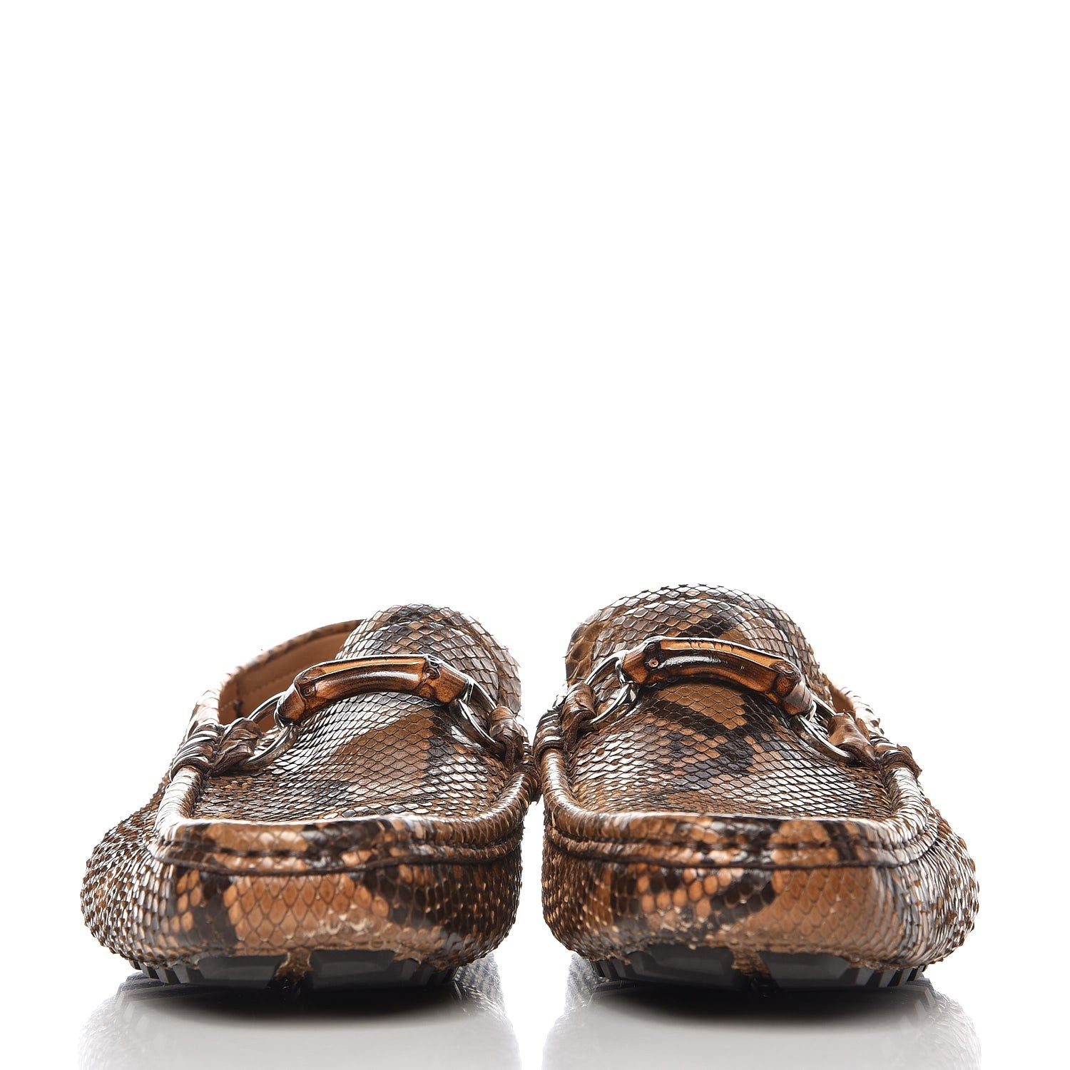 Gucci Mens Python Bamboo Horsebit Moccasin 7.5 Natural 2 of 8