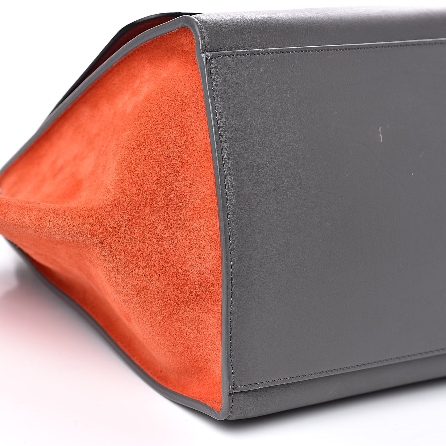 Smooth Calfskin Suede Medium Tri-Color Trapeze Flamingo