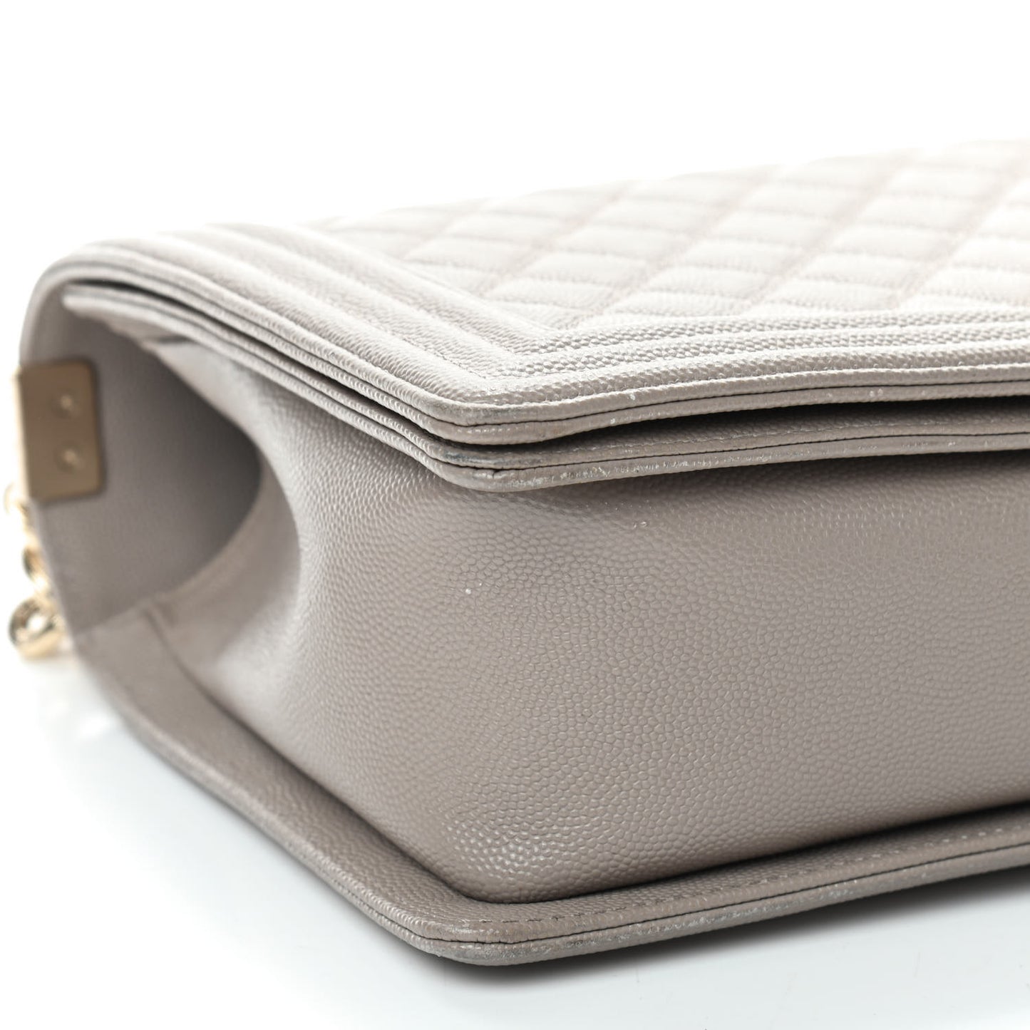 Caviar Quilted New Medium Boy Flap Dark Beige