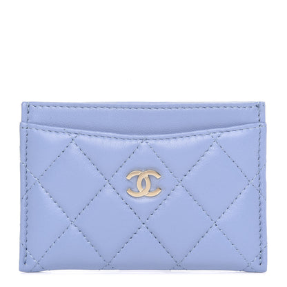 Chanel Lambskin Quilted Card Holder Light Blue 1 of 9