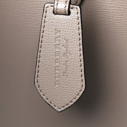Burberry Grainy Calfskin Haymarket Check Medium Ardwell Zip Tote Camel 8 of 10
