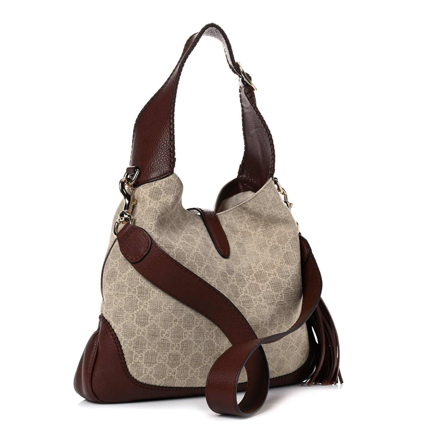 Gucci Monogram Medium New Jackie Shoulder Bag Brown 2 of 12