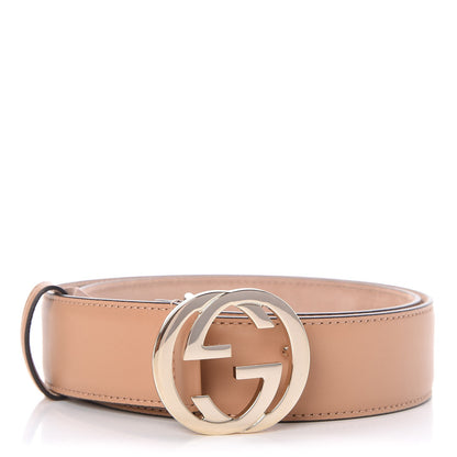 Gucci Calfskin Interlocking G 37mm Belt 80 32 Camelia 1 of 6