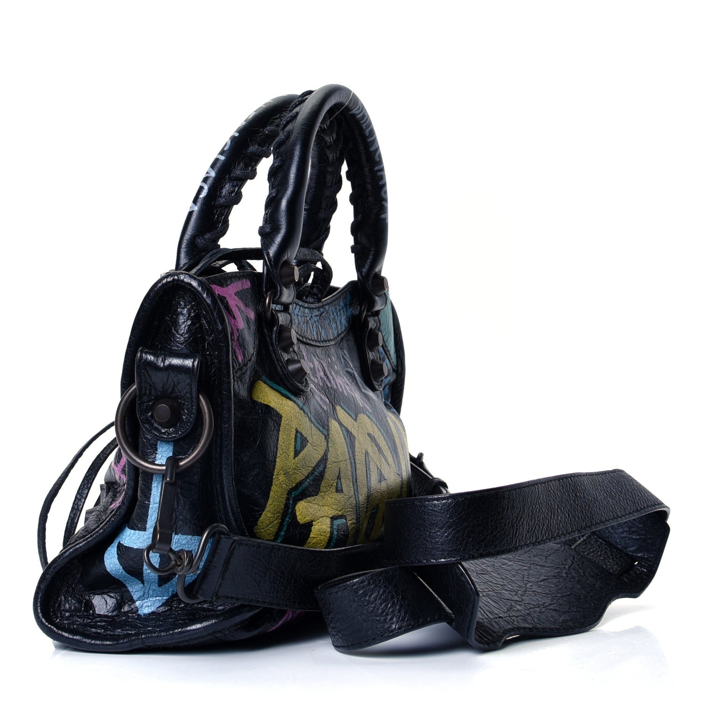 Agneau Arena Graffiti All Over Classic Hardware Mini City Black Multicolor