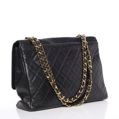 Chanel Lambskin Quilted XL Jumbo Single Flap Black 4 of 21