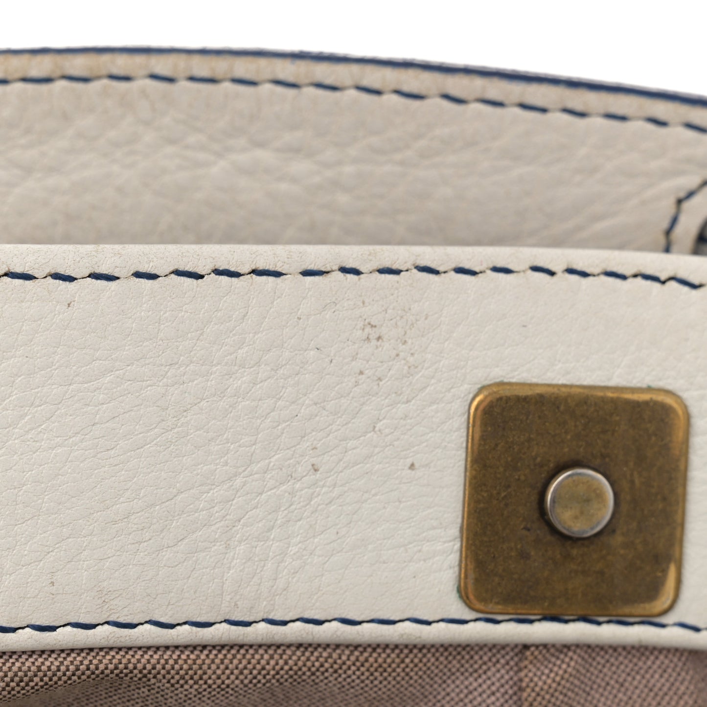 Vitello Palma Zig Zag Thread Embroidered Doctor B Hobo White Multicolor