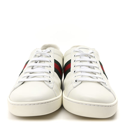 Gucci Calfskin Crocodile Web Womens Ace Sneakers 38.5 White Green 3 of 9
