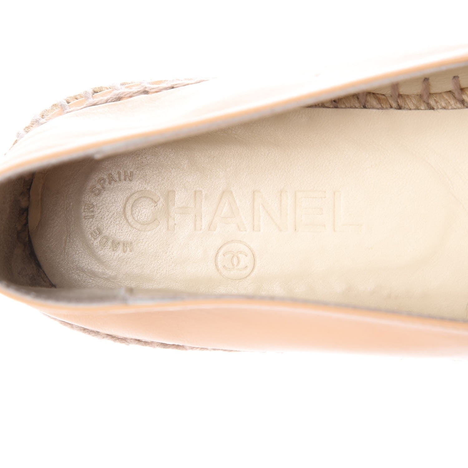 Chanel Lambskin CC Espadrilles 39 Beige Black 9 of 11