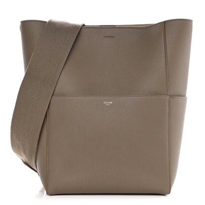 Celine Soft Grained Calfskin Sangle Bucket Bag Taupe 1 of 8