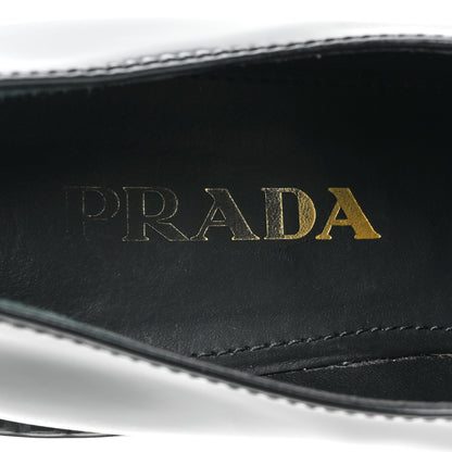 Prada Spazzolato Metal Triangle Logo 50mm Loafers 37.5 Black 7 of 14
