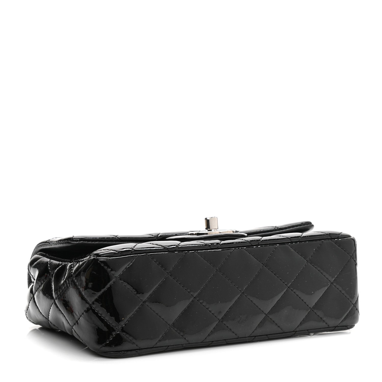 Chanel Patent Calfskin Quilted Mini Rectangular Flap Black 3 of 9