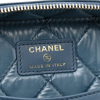 Chanel Caviar Quilted Large Vanity Pouch Blue 7 of 9