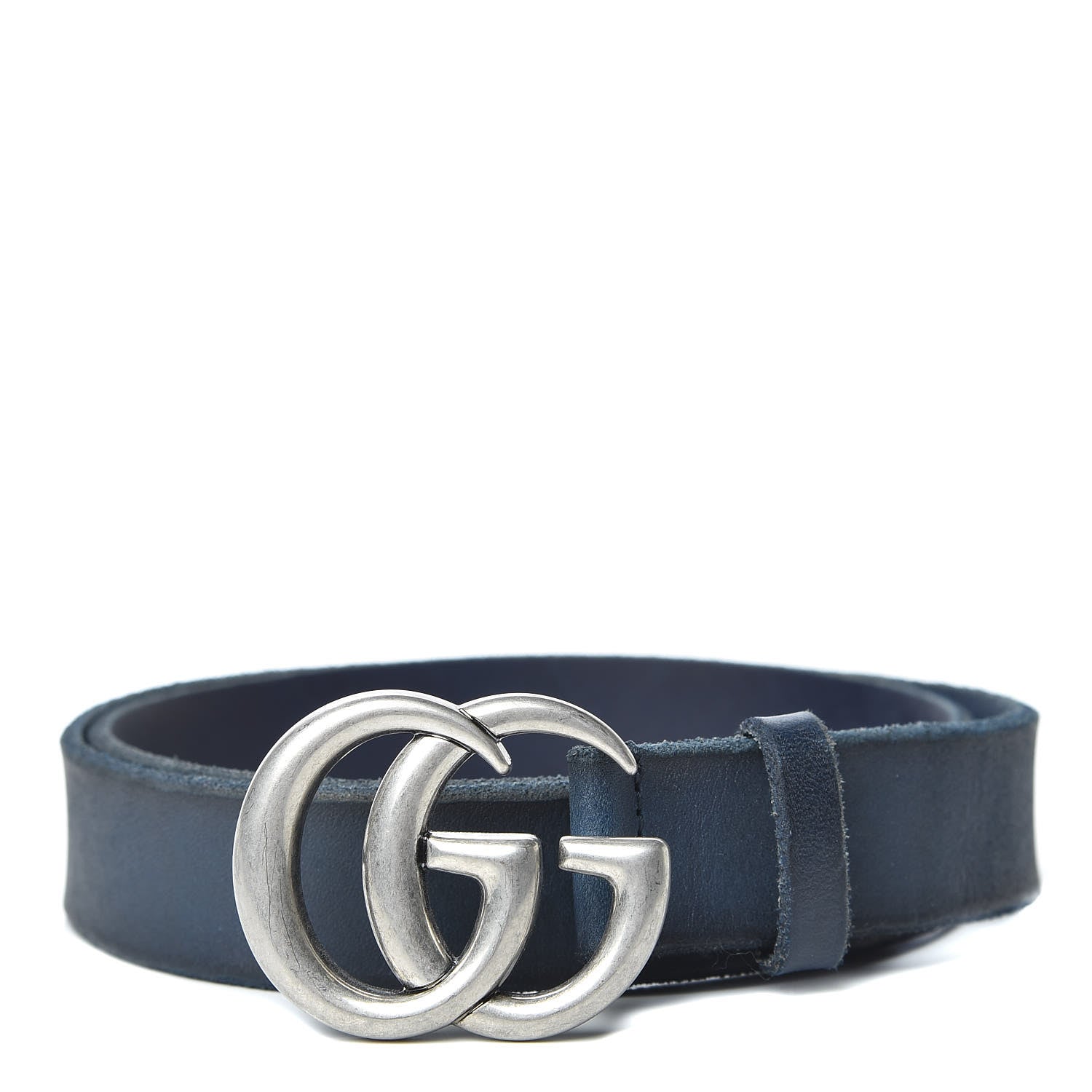Gucci Cuoio Toscano Nickel Double G 30mm Belt 90 36 Blue 1 of 7