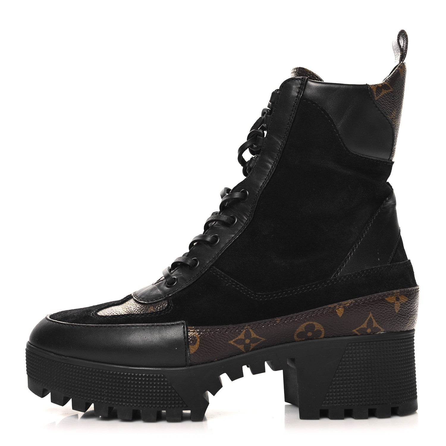 Louis Vuitton Suede Calfskin Monogram Laureate Platform Desert Boots 41 Black 1 of 10