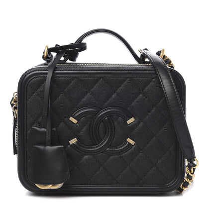 Chanel Caviar Quilted Medium CC Filigree Vanity Case Black 1 of 10